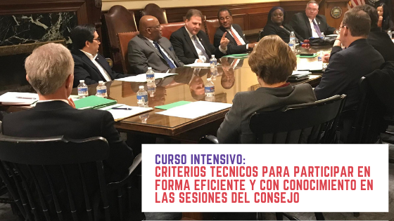 Curso Intensivo: Criterios técnicos para participar en forma eficiente y con conocimiento en las Sesiones del Consejo